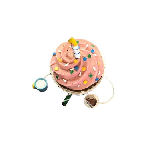 WMG Anthropomorphic Shelf Sitters Birthday Party Cupcake 2006 Figurine Vintage - Picture 16 of 16